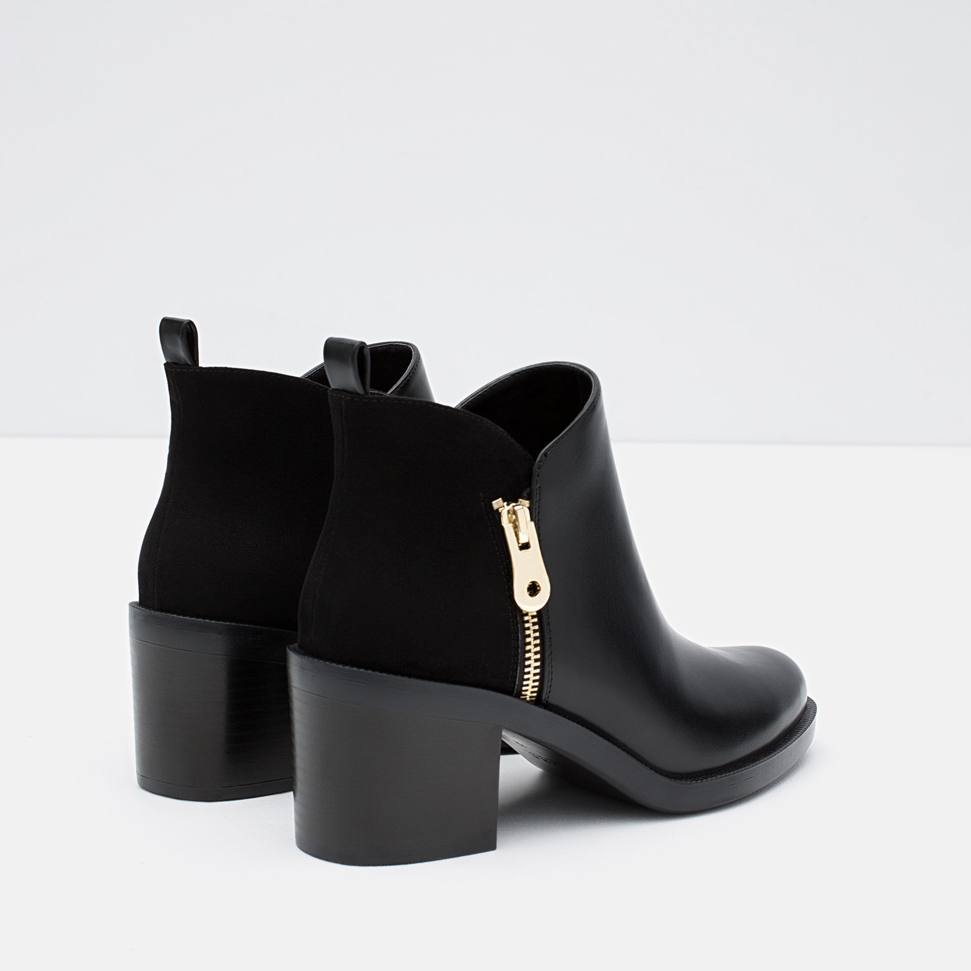 zara black high heel boots