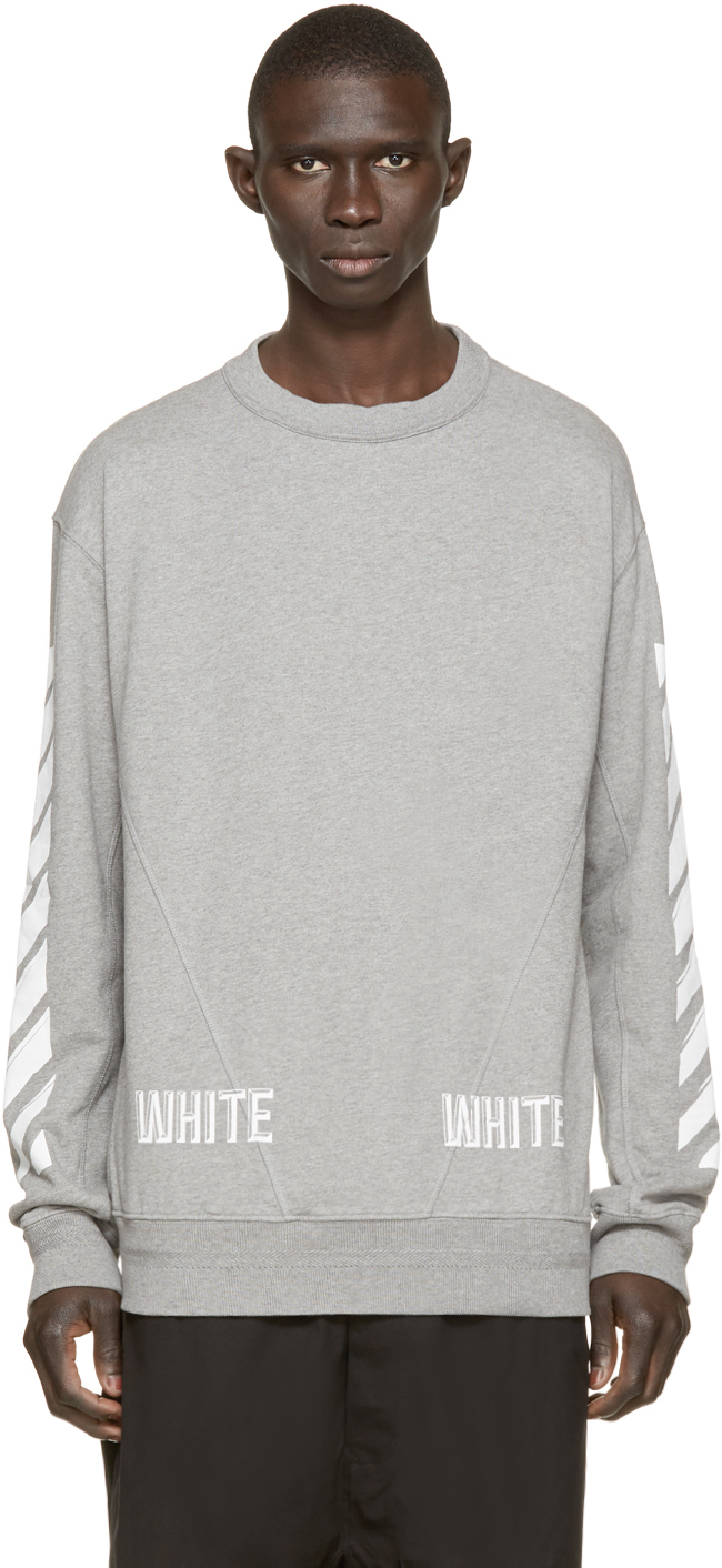 Off-White c/o Virgil Abloh Grey 3_d Logo Sweatshirt in Gray for Men - Lyst