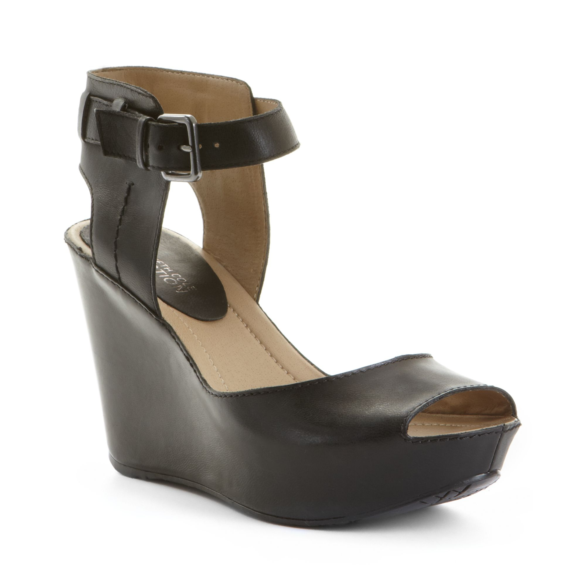 Kenneth Cole Reaction Sole My Heart Wedge Sandals in Black | Lyst