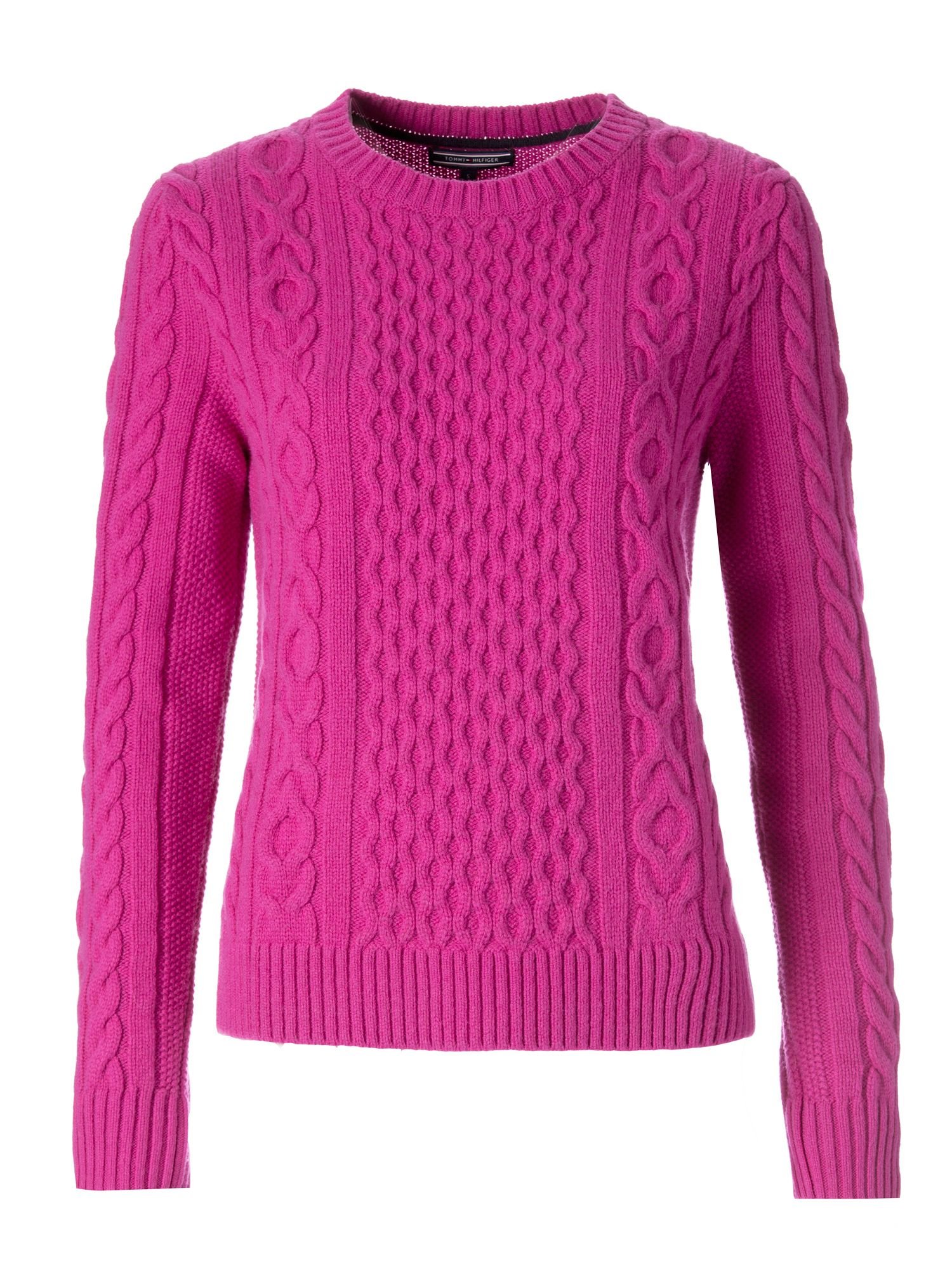 Tommy hilfiger Farida Cable Sweater in Pink | Lyst