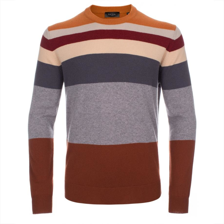 Paul Smith Men's Burnt Orange Stripe Cashmere Sweater for ...