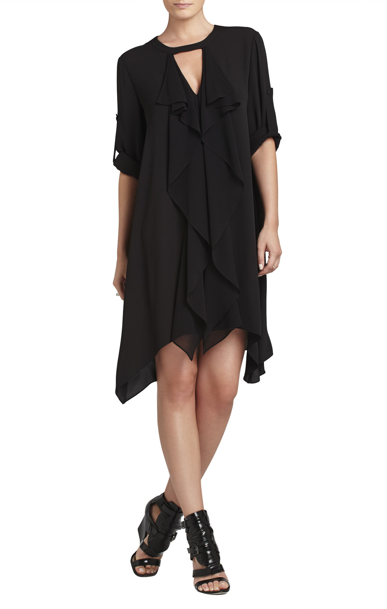 cascading ruffle gown