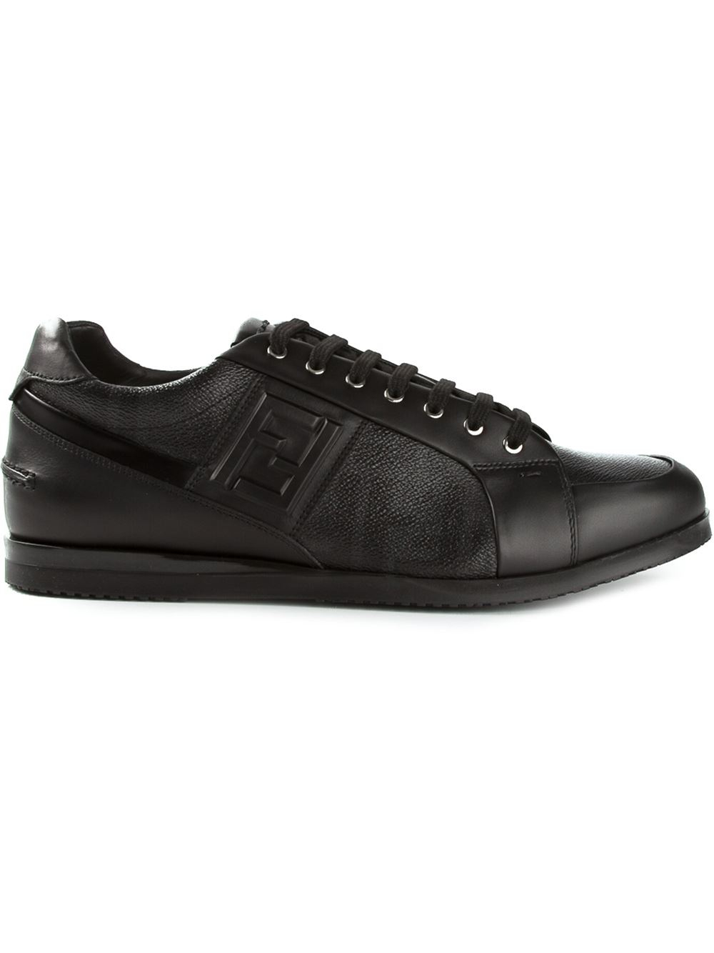 Lyst - Fendi Ff Logo Sneakers in Black for Men