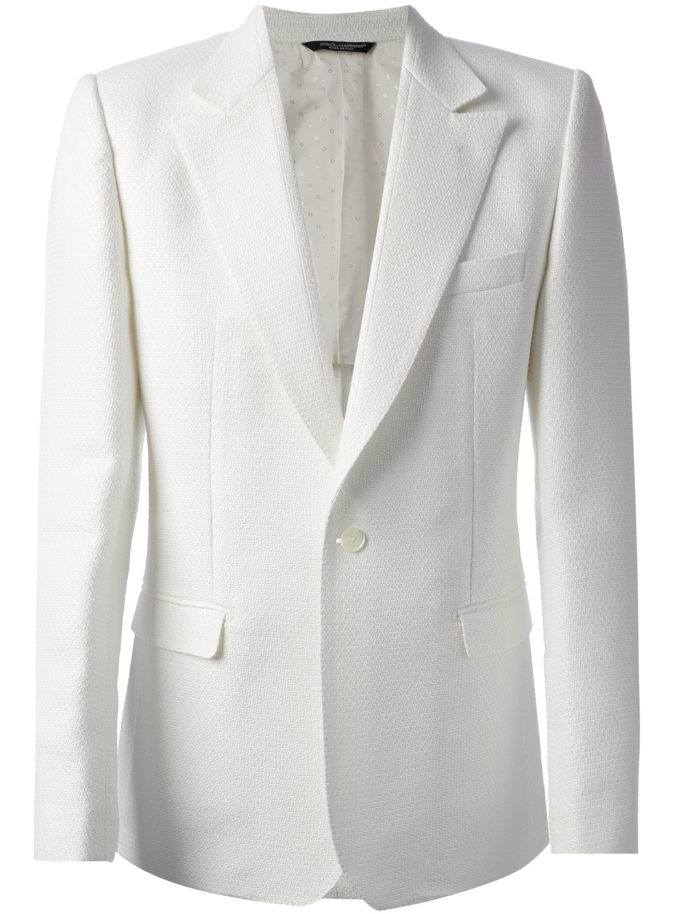 Lyst - Dolce & Gabbana One Button Blazer in White for Men