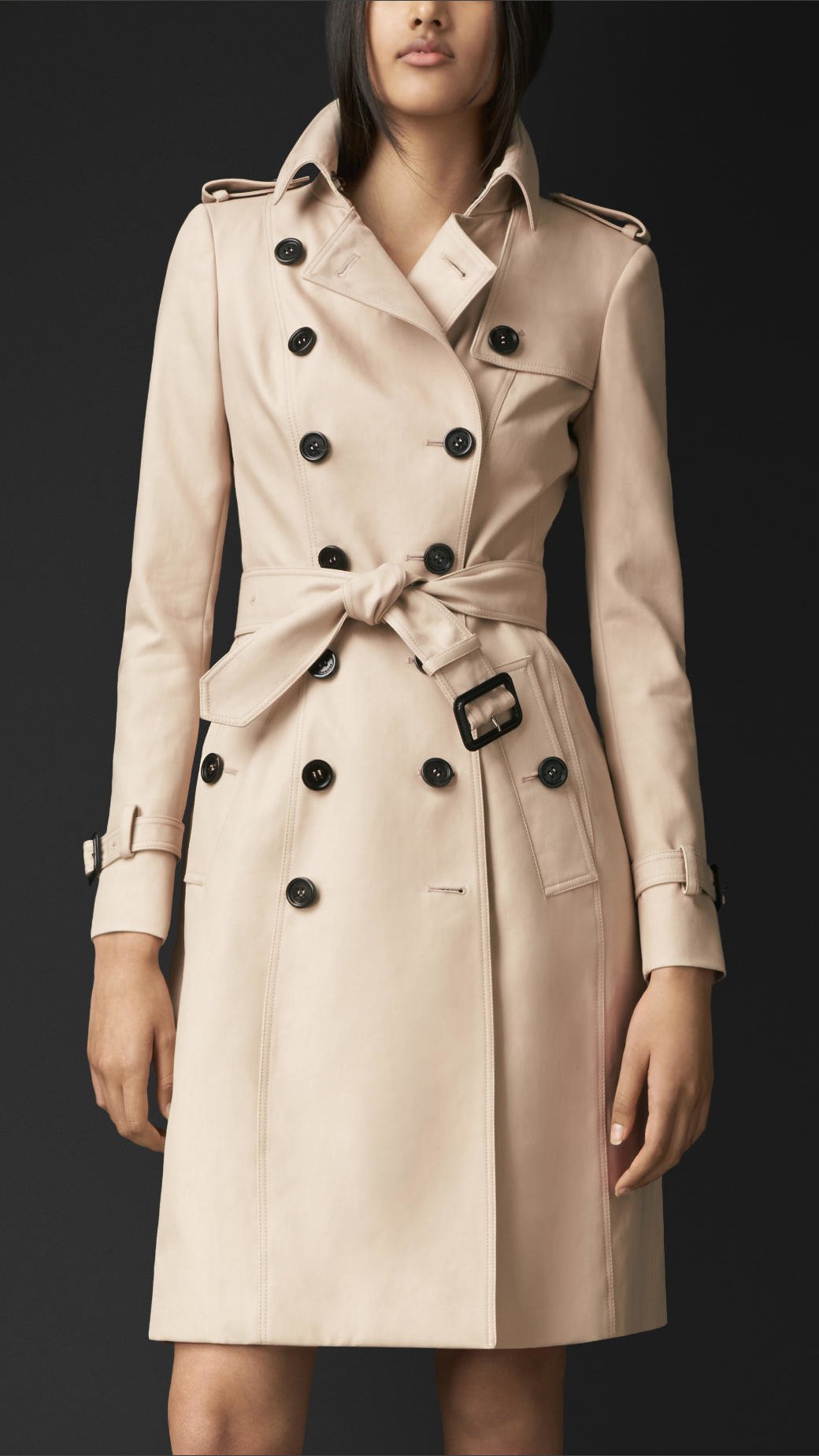 Burberry Cotton Gabardine Trench Coat in Natural - Lyst