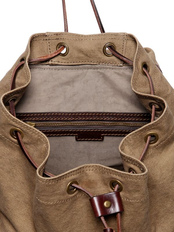 Download DSquared² Cotton Canvas Leather Backpack in Military Green ...
