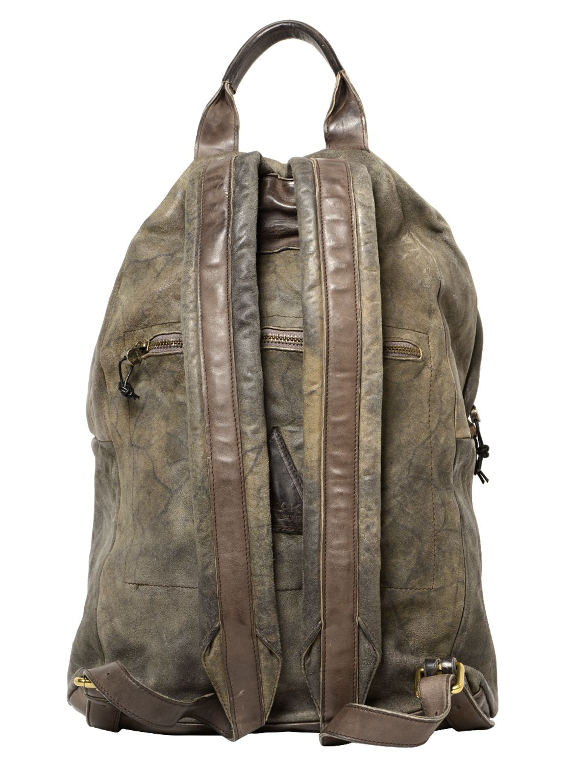 Grey Leather Backpack For Men IUCN Water