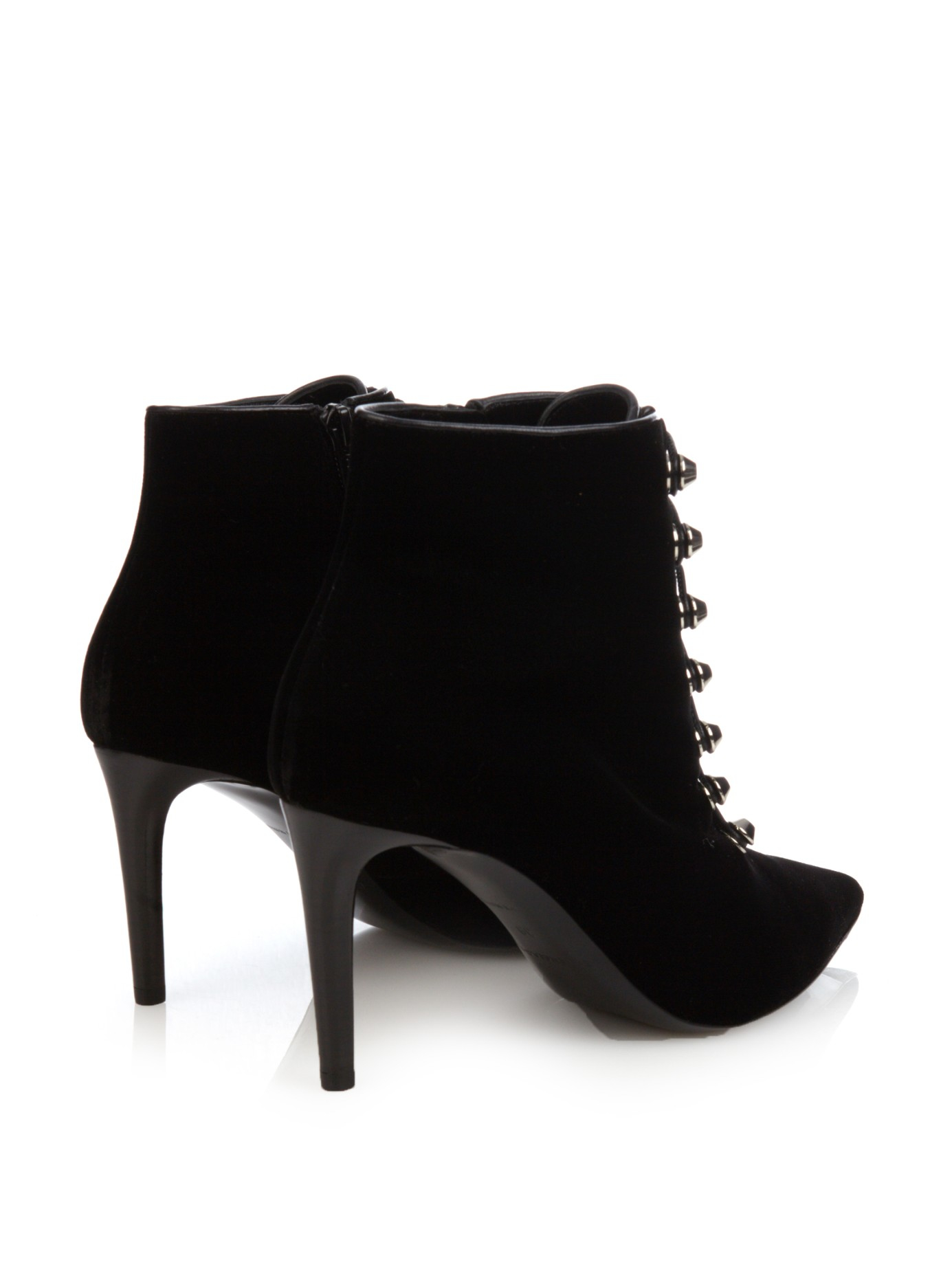 Lyst Balenciaga PointToe Velvet Ankle Boots in Black