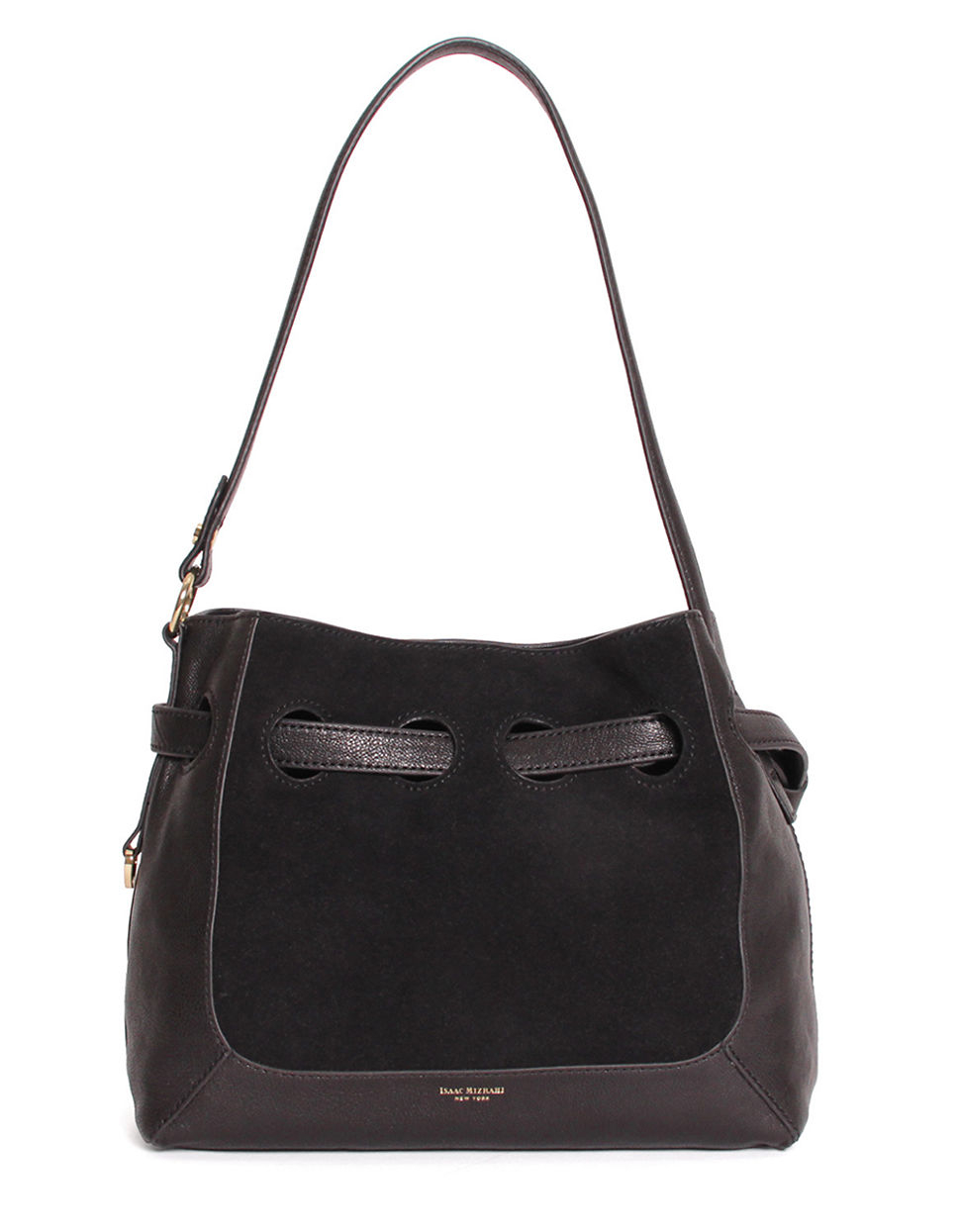 Isaac mizrahi new york Patsy Leather Small Shoulder Bag in Black | Lyst