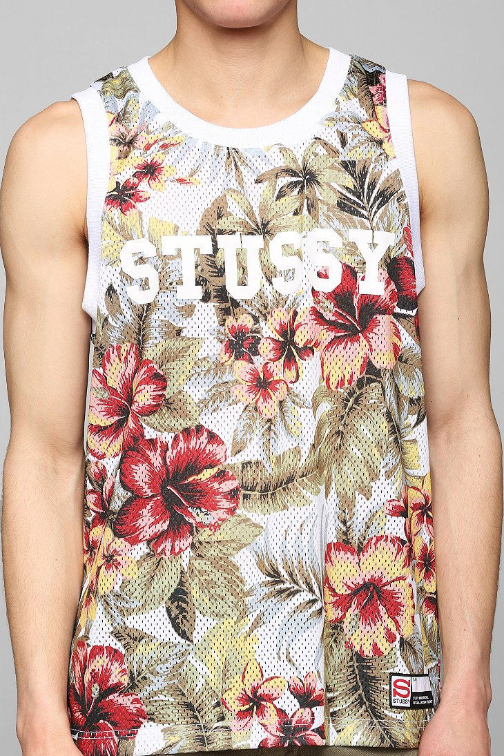 Stussy Island Floral Mesh Tank Top for Men - Lyst
