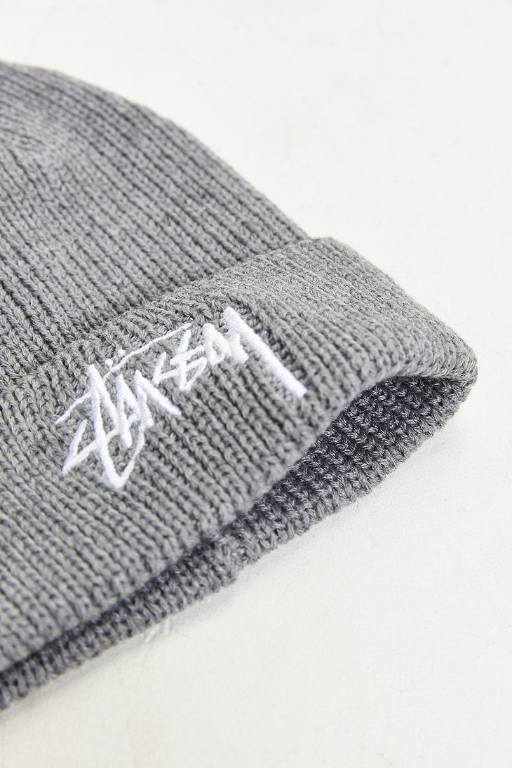 grey stussy beanie
