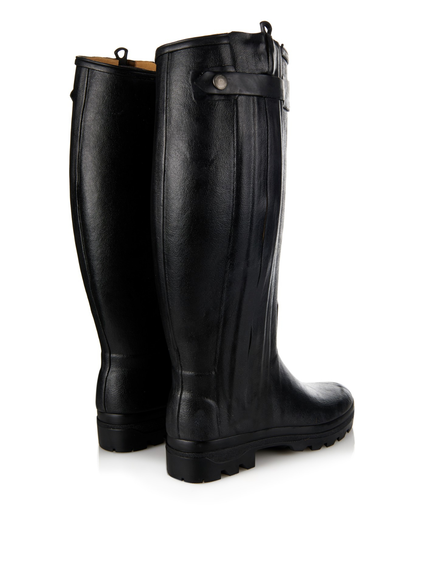 Le Chameau Chasseur Rubber And Leather Boots in Black | Lyst