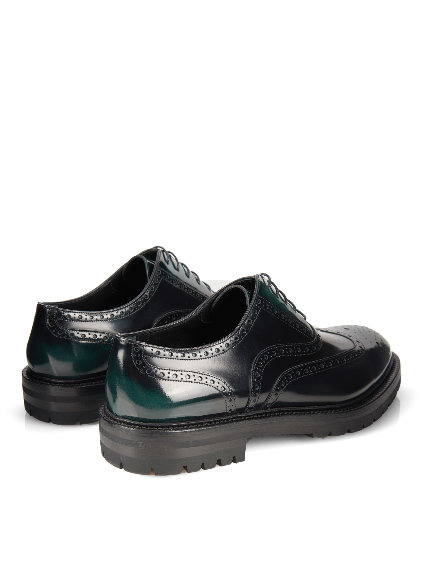 dark green brogues