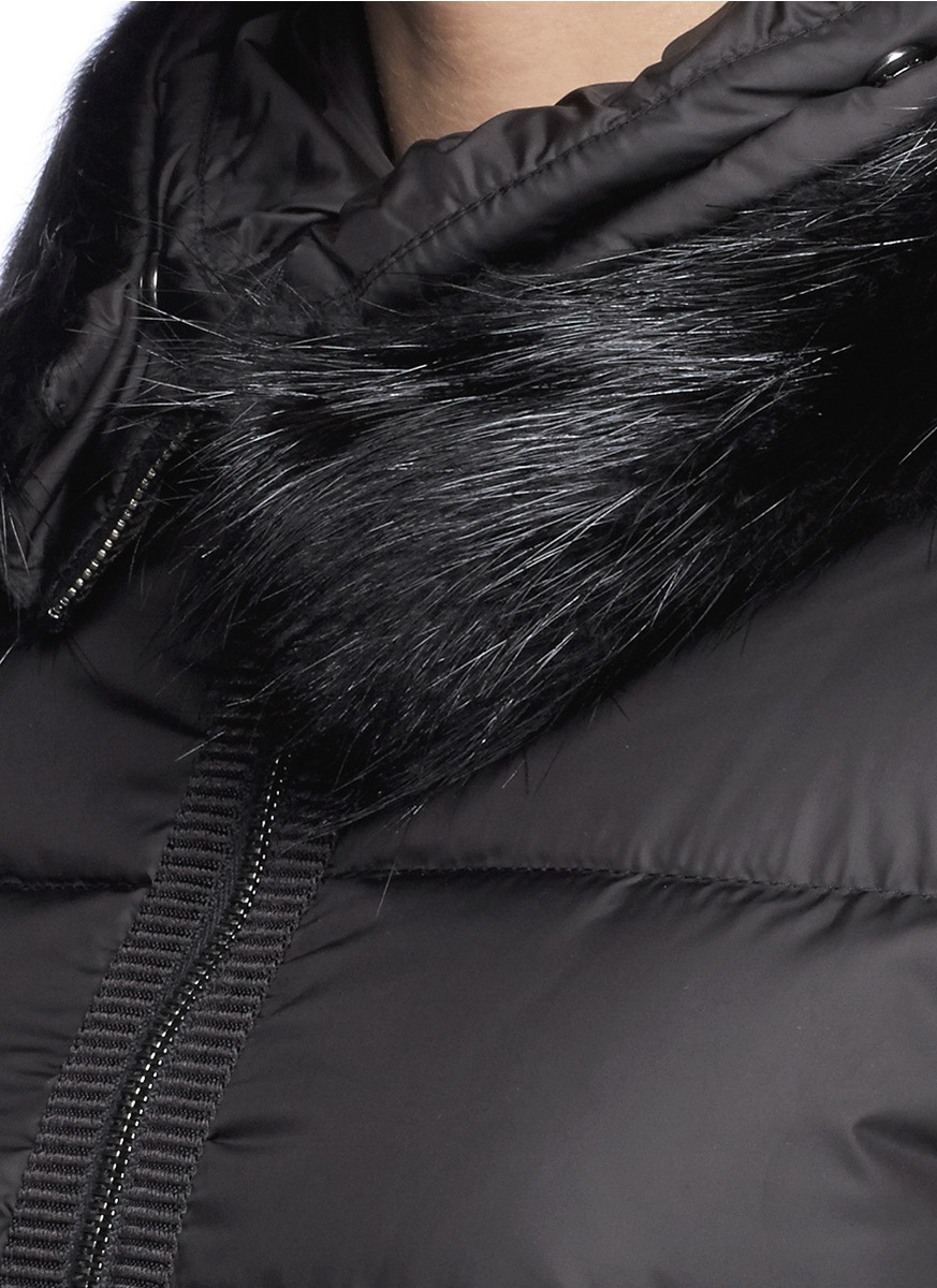 Moncler 'fabrefur' Fur Hood Down Coat in Black - Lyst