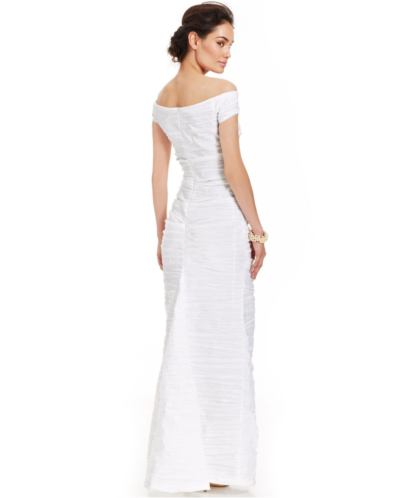 Lyst - Alex Evenings Off-the-shoulder Taffeta Evening Gown in White