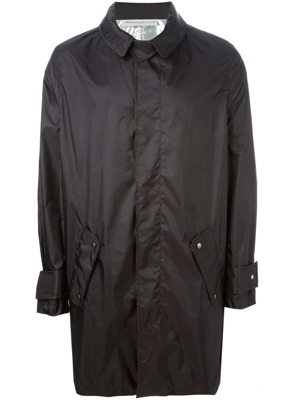 Wanda Nylon Buttoned Raincoat in Black for Men | Lyst