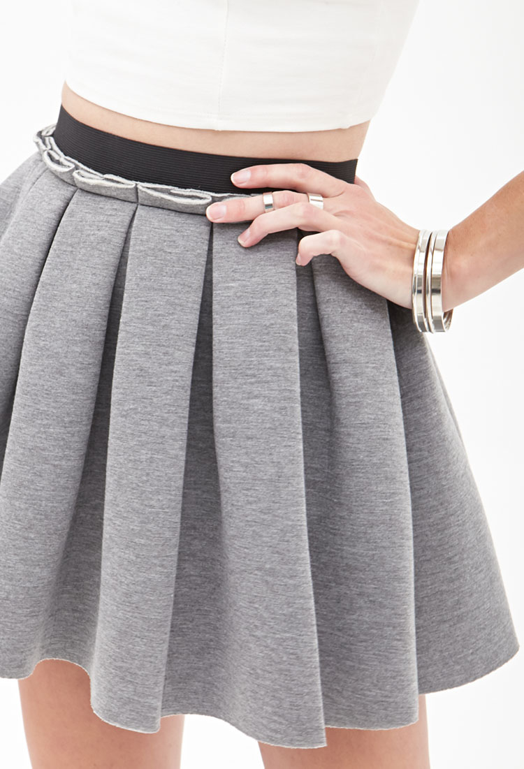 Lyst Forever 21 Structured Skater Skirt in Gray