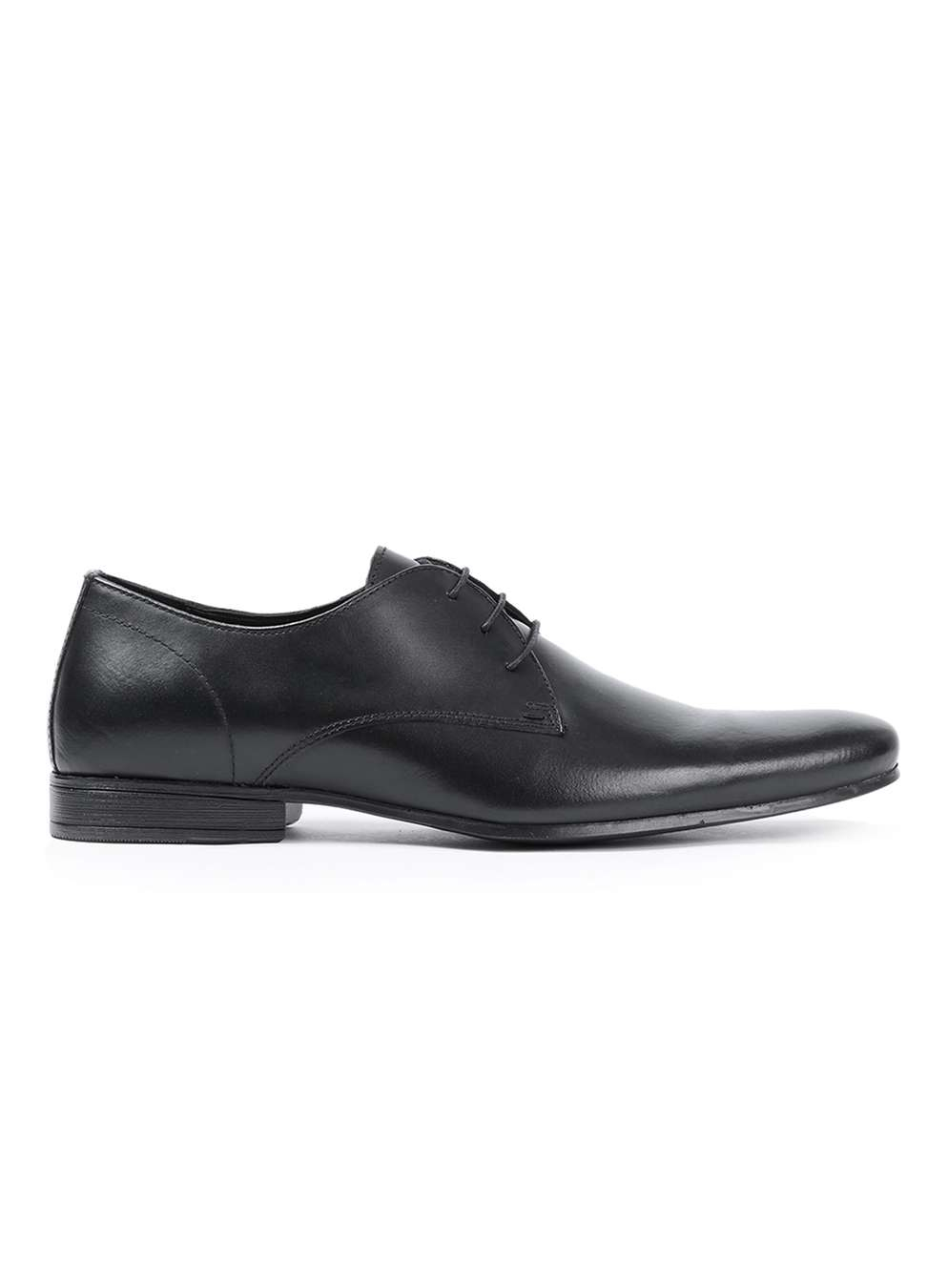 Topman Black Leather Derby Shoes in Black for Men | Lyst