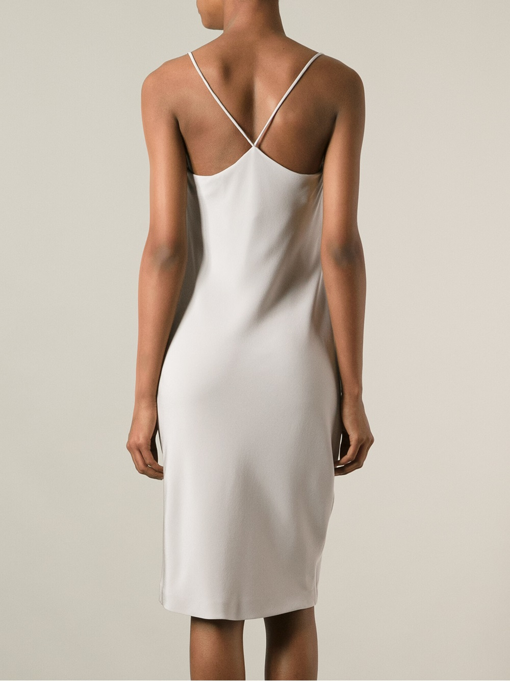 gray spaghetti strap dress