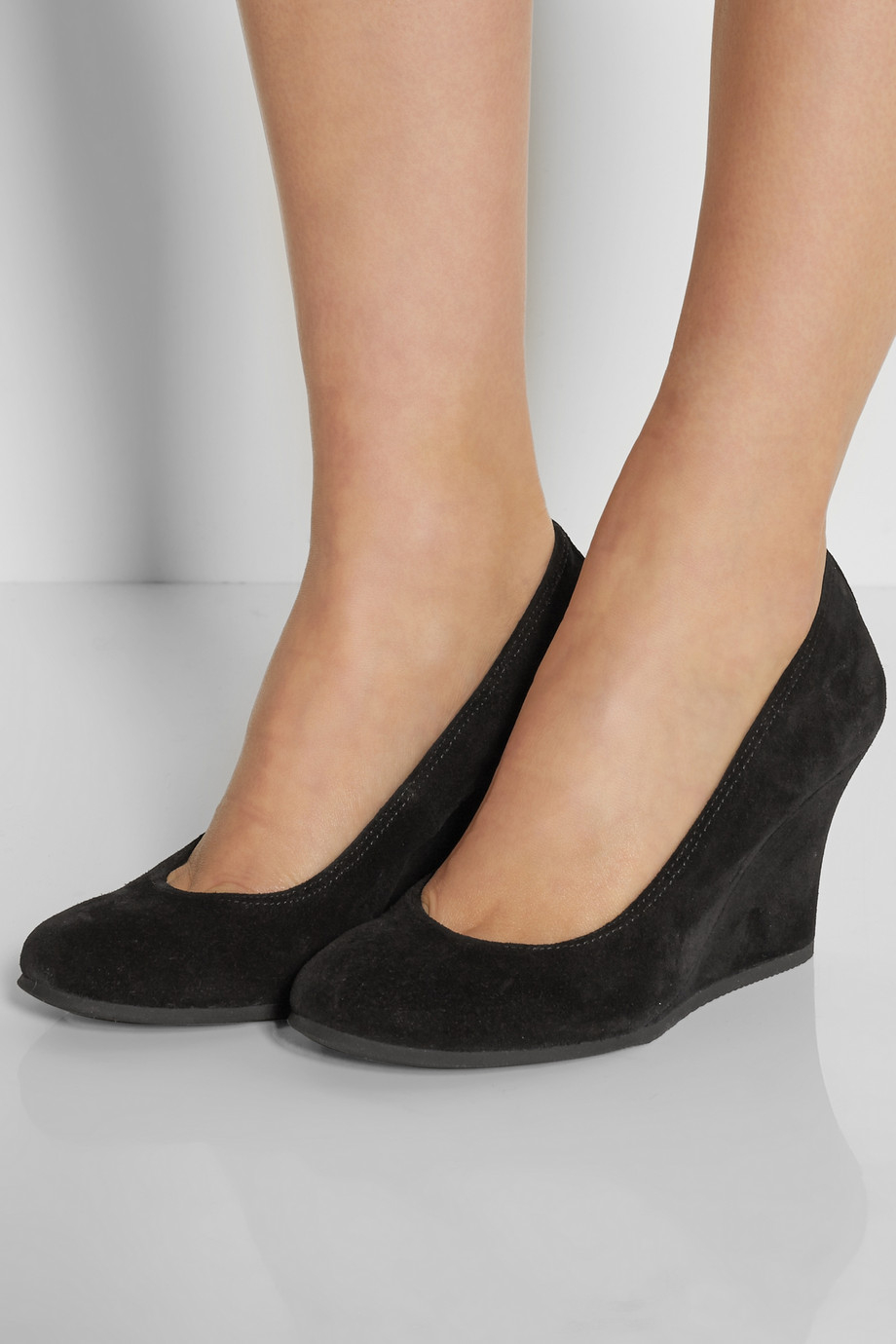 suede wedge pumps