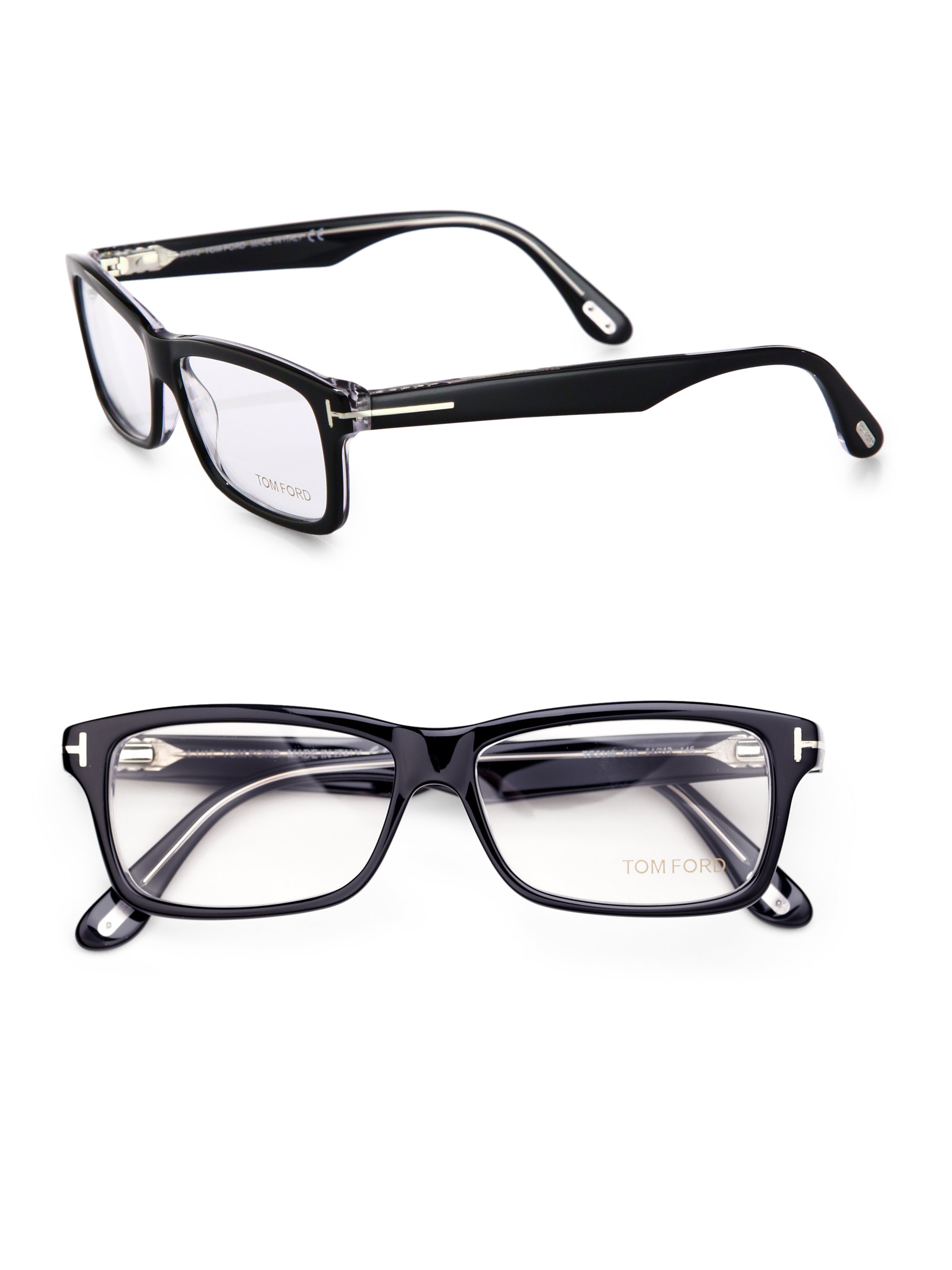 Tom Ford Rectangular Plastic Eye-Glasses in Black - Lyst
