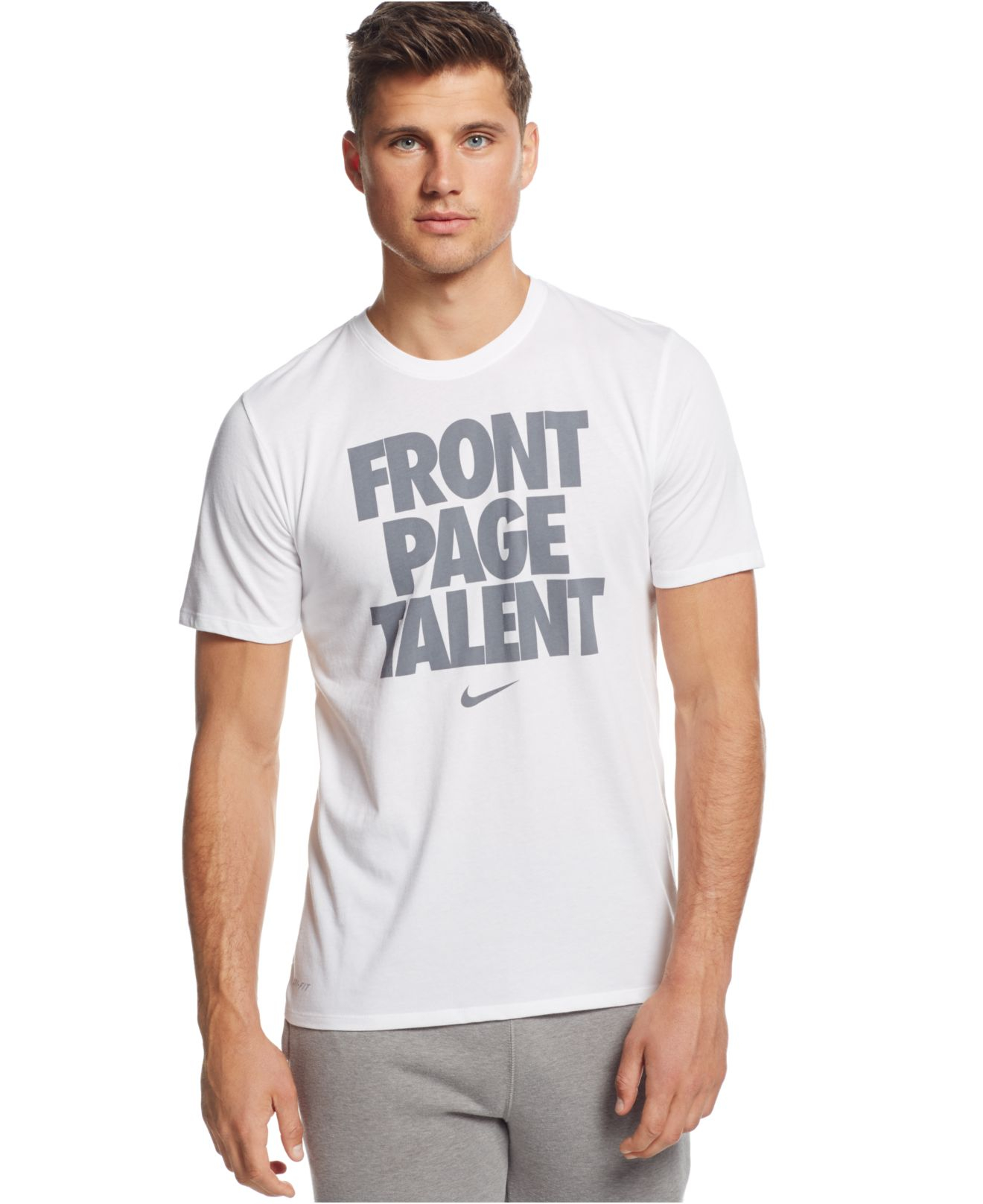 Lyst - Nike Front Page Talent Dri-fit T-shirt in Gray for Men