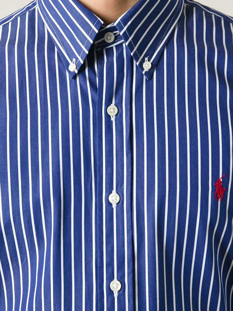 Polo Ralph Lauren Striped Button Down Shirt in Blue for Men - Lyst