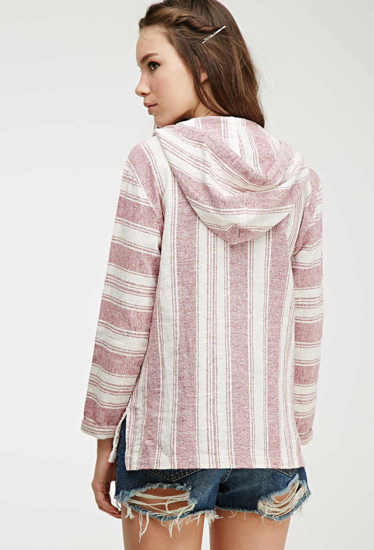 striped baja hoodie
