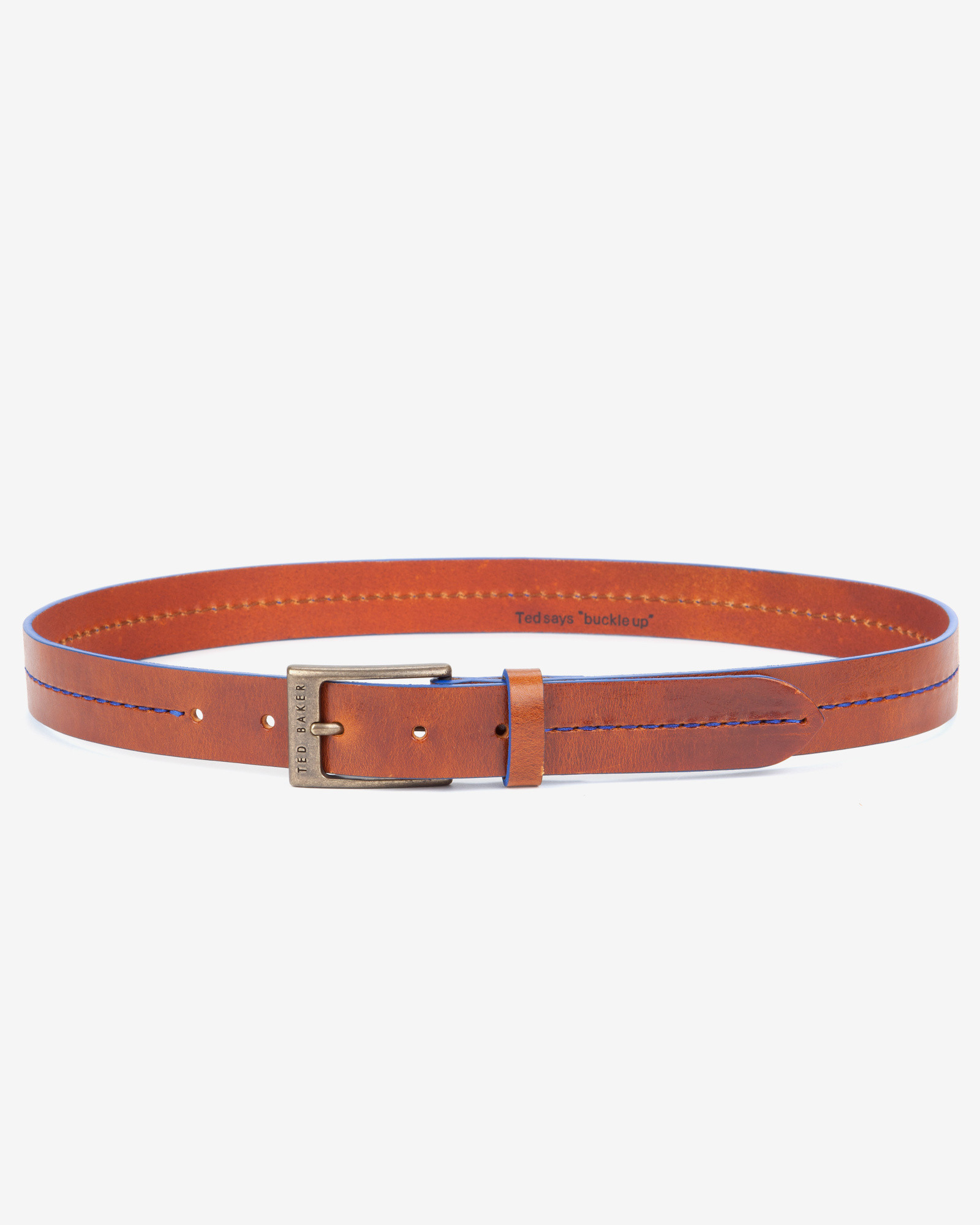 Ted Baker Stitched Leather Belt in Tan (Brown) for Men - Lyst