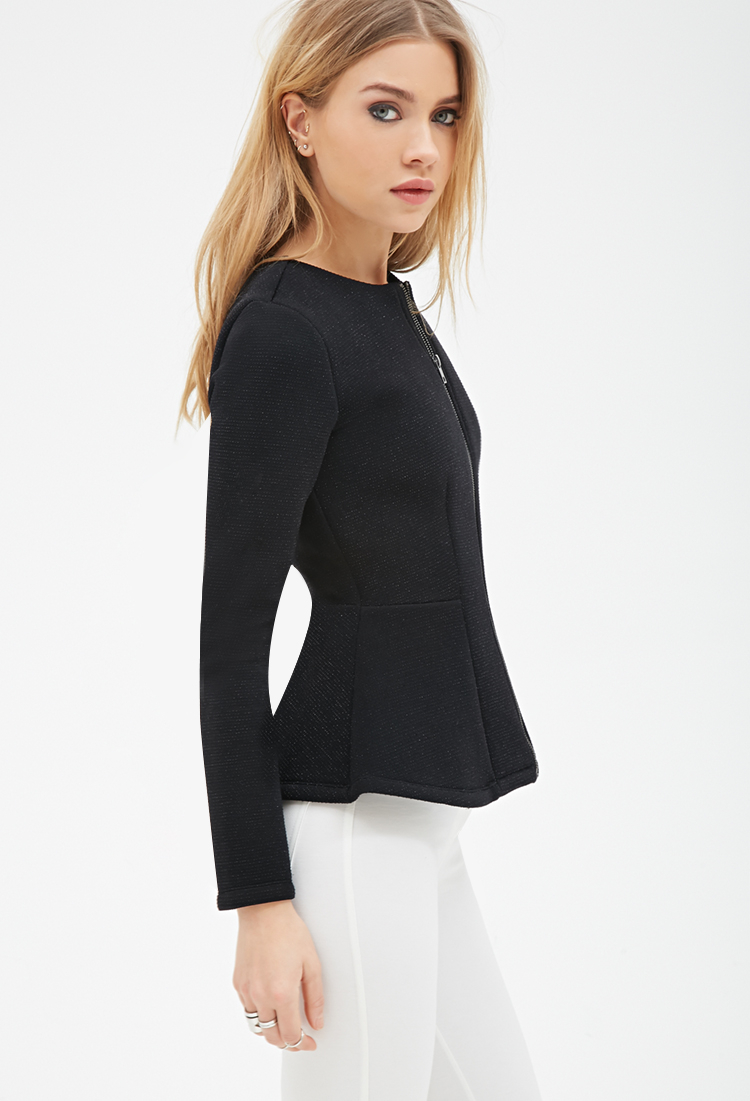 knit peplum jacket