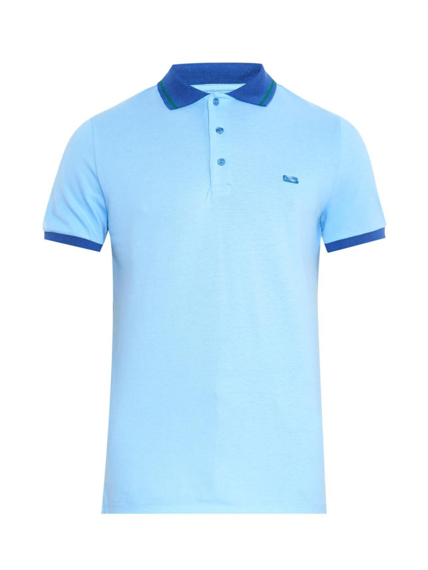 light blue burberry polo