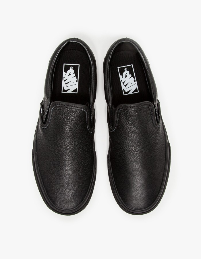Vans Classic Slip-on Leather in Black - Lyst
