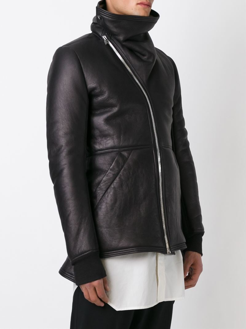 Rick owens funnel neck coat Clearance