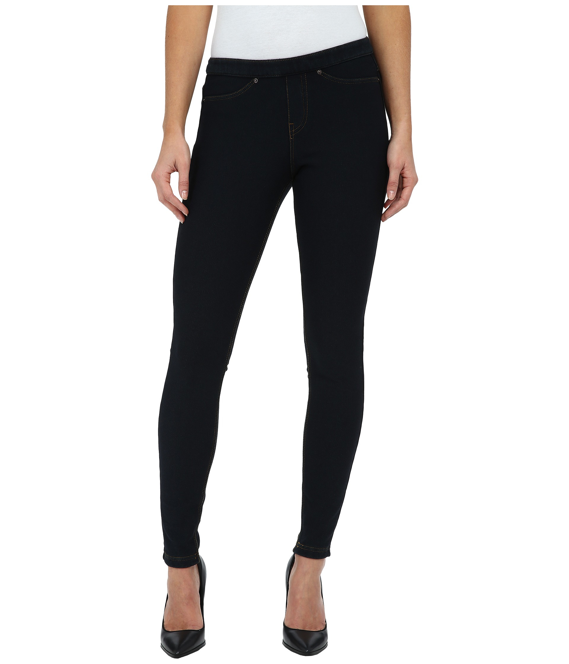 hue fleece lined denim leggings black