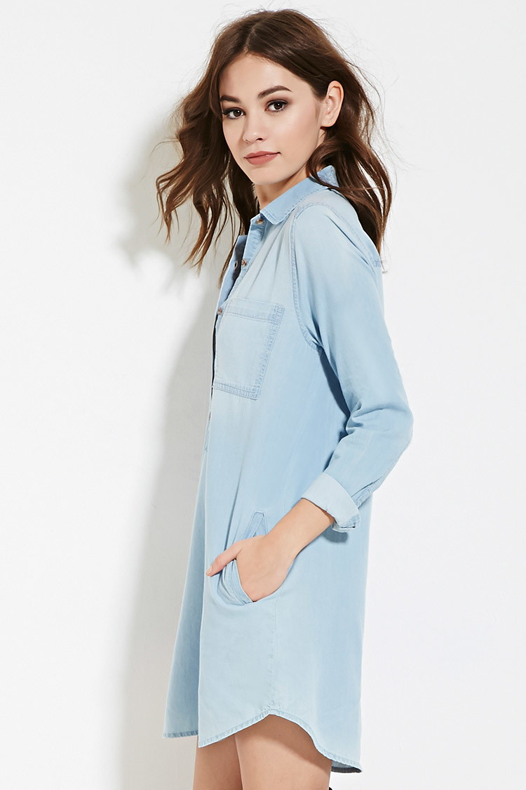 Denim Forever 21 Light Blue Dress Denim Shirt Dress Forever 21 2025