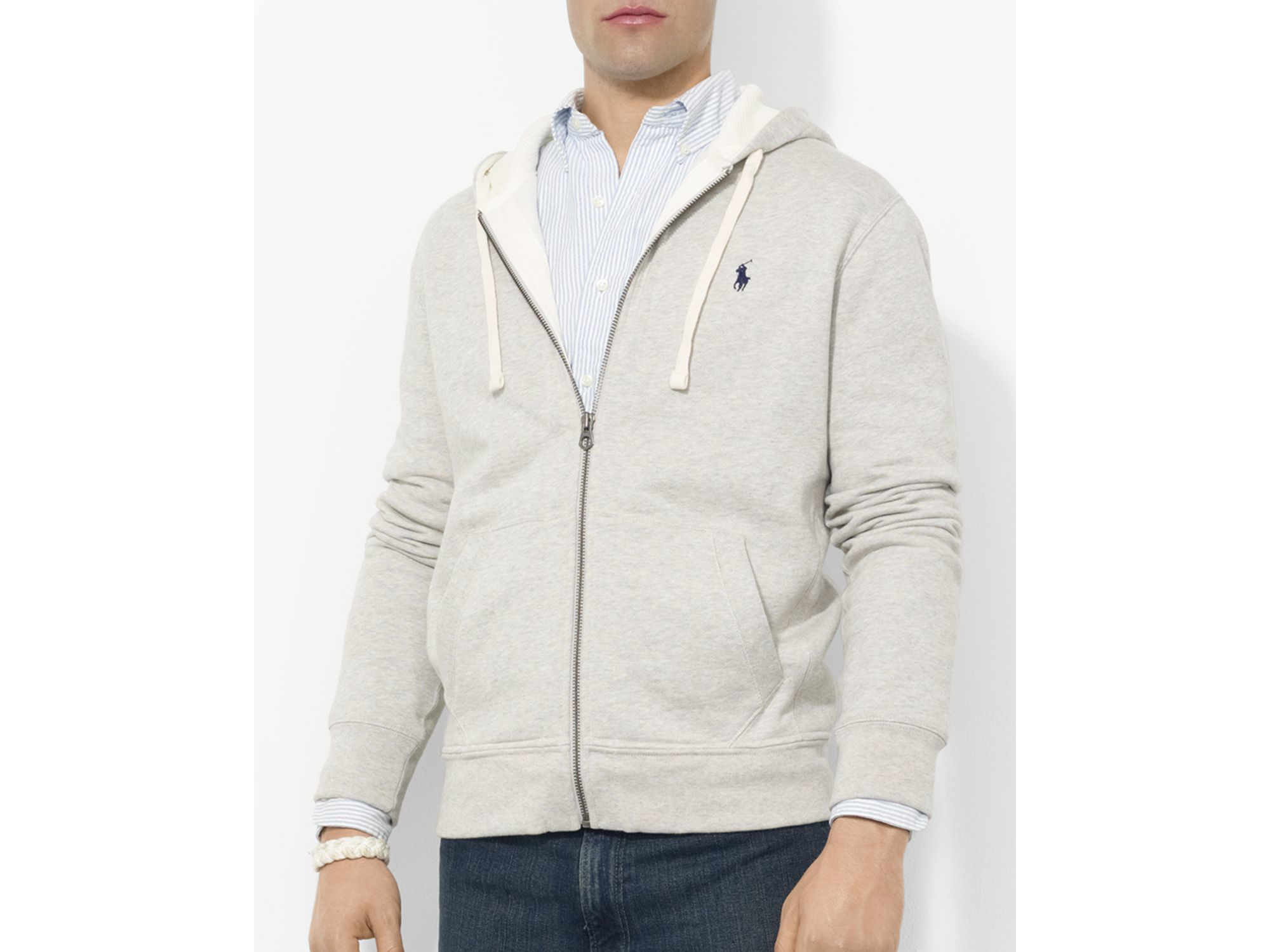 light grey polo hoodie