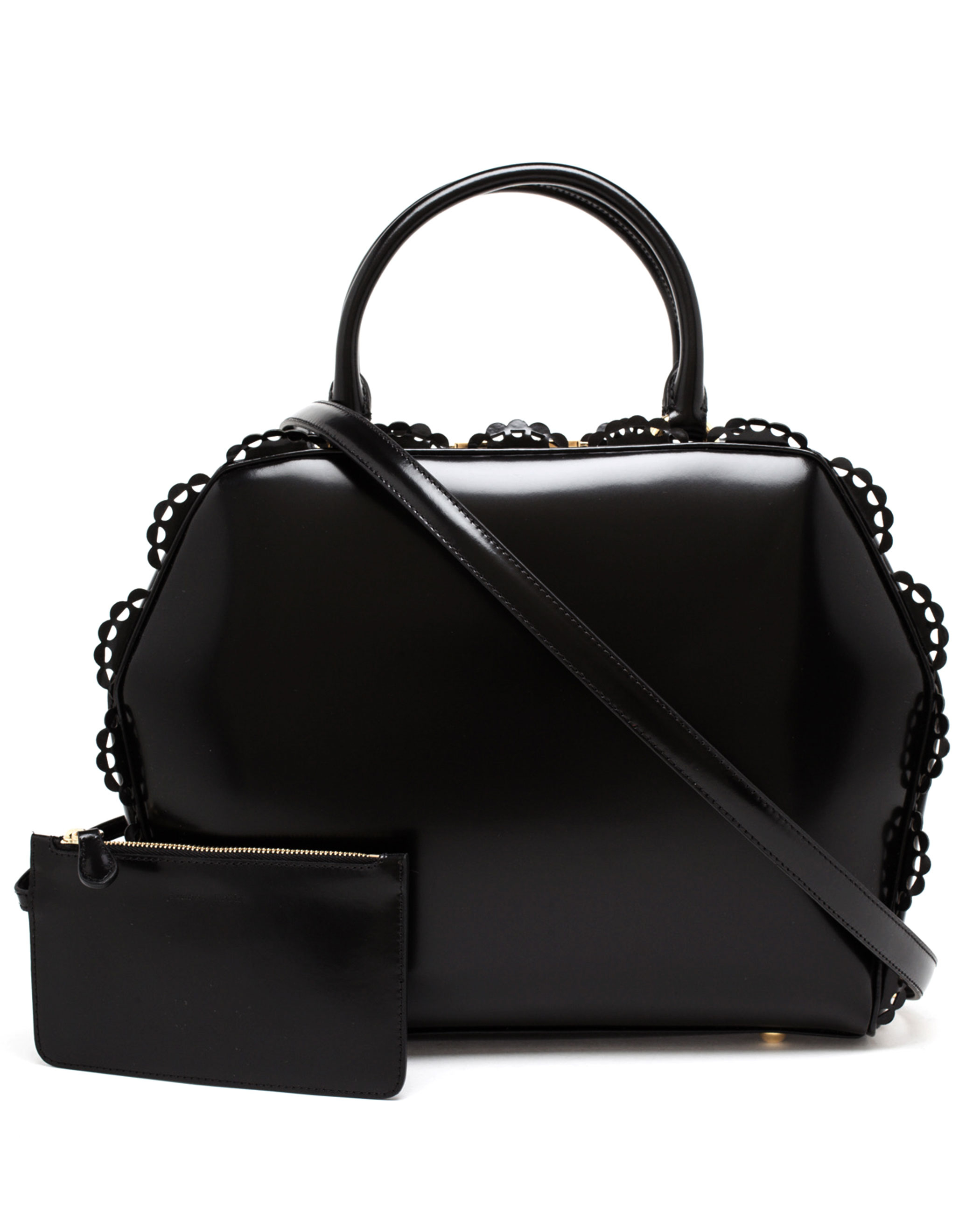 Lyst - Simone Rocha Scalloped Patent Leather Doctors Bag in Black