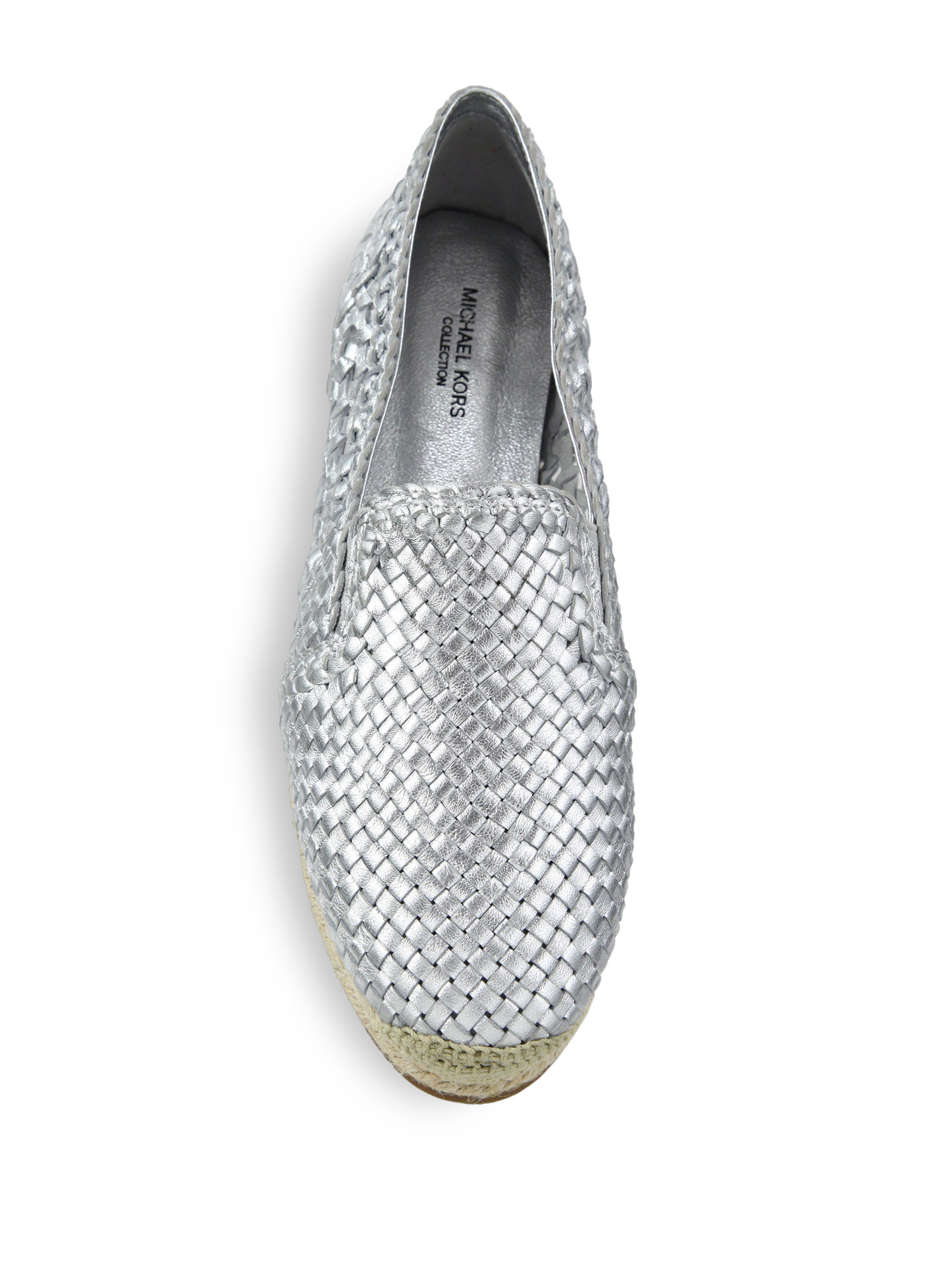 metallic espadrille flats
