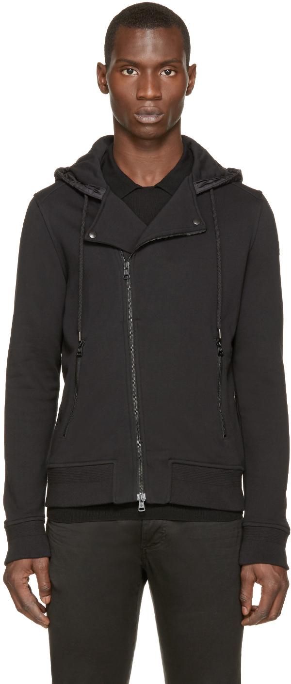 black biker hoodie