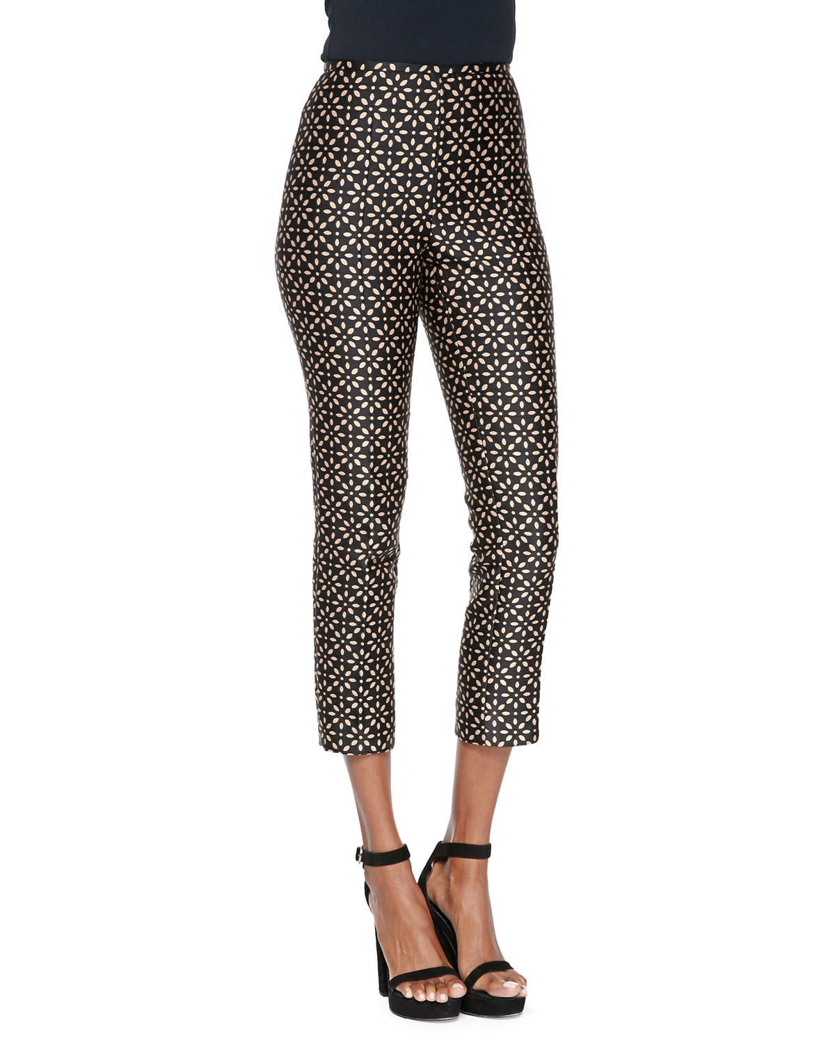 Zipper Floral Printed Pants Zipper Floral Printed Pants