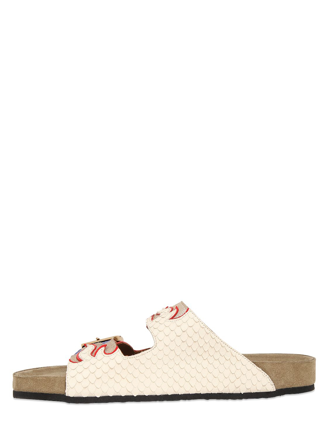 Isabel Marant Etoile Gail Embossed Leather Sandals in White (RED) Isabel Marant Etoile Gail Embossed Leather Sandals in White (RED)