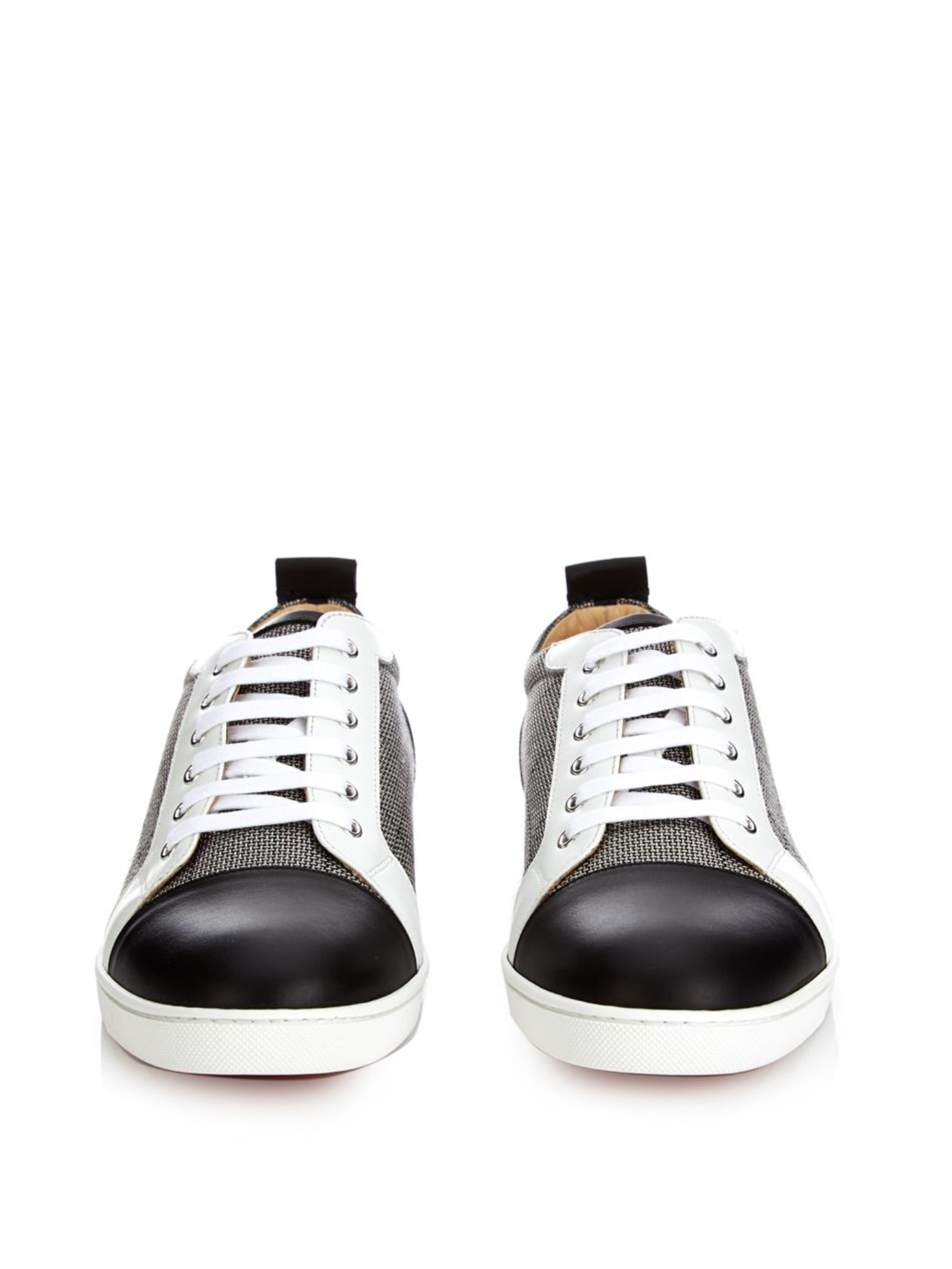 Christian louboutin Gondolier Woven-Textile And Leather Trainers ...  