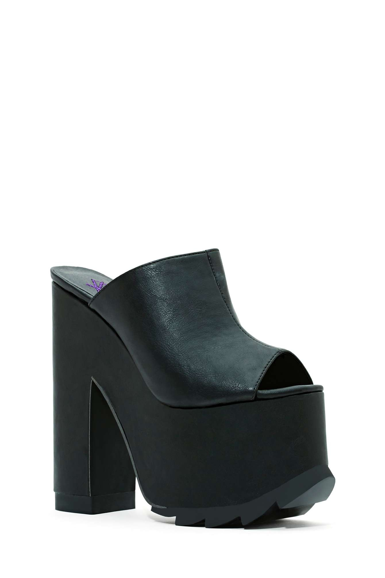 black platform mule