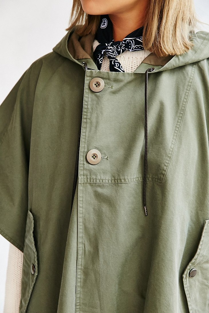 Lyst Bdg Military Poncho Jacket in Green