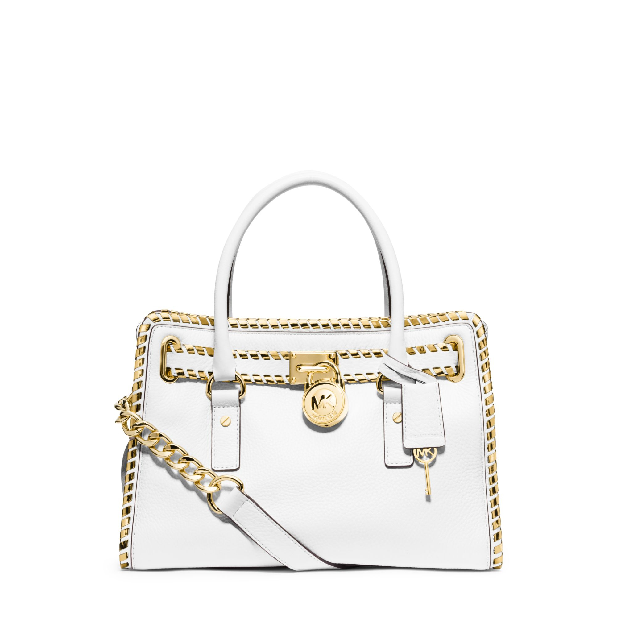 white and gold mk purse