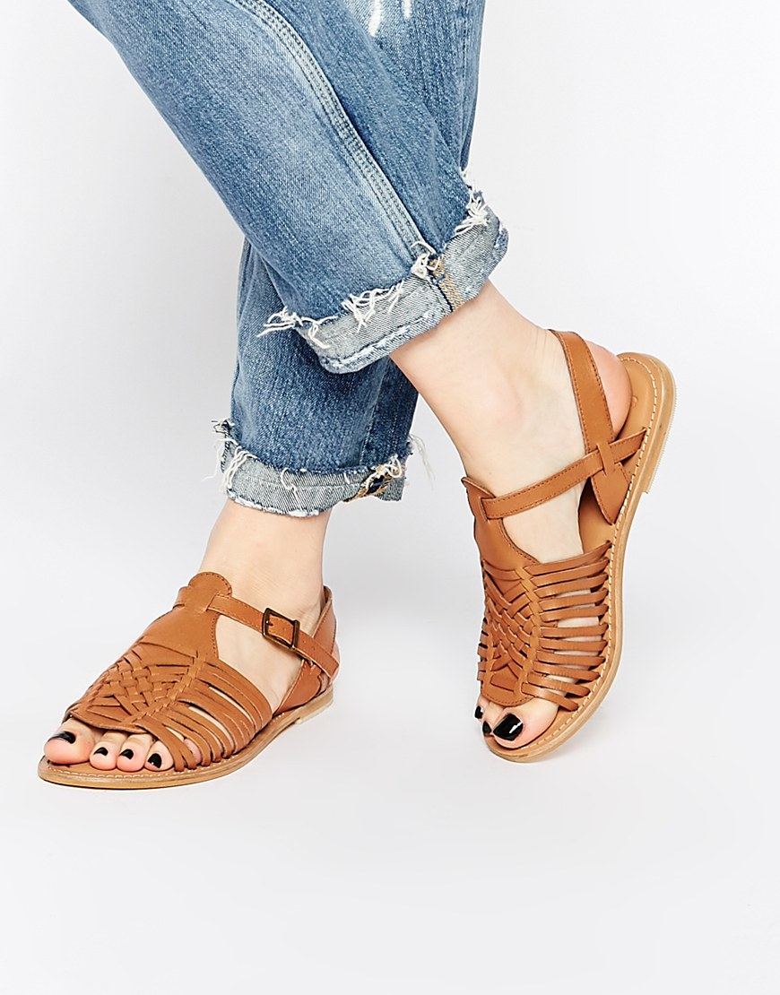 Sandals leather flat Outlet