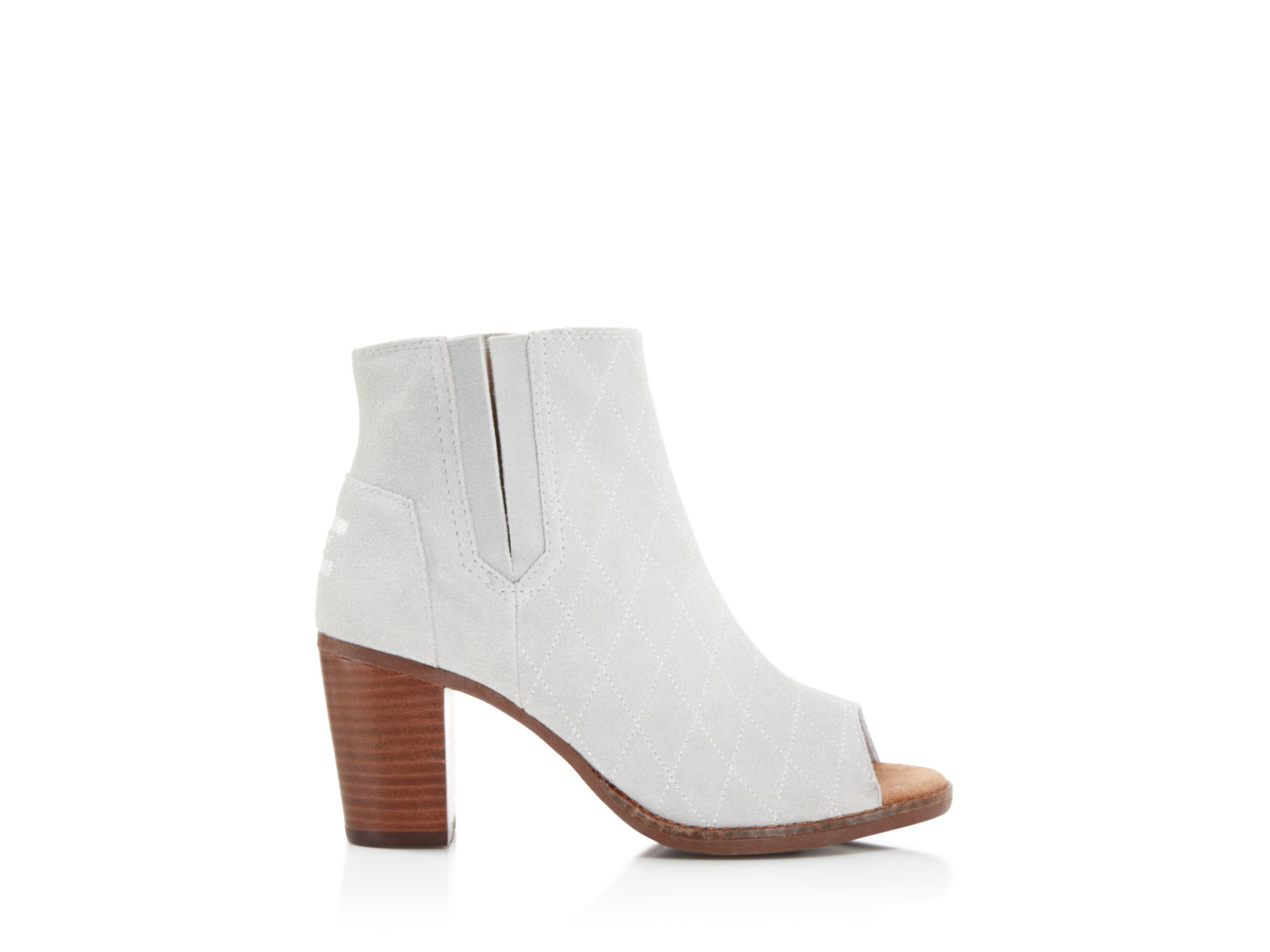 open toe gray booties