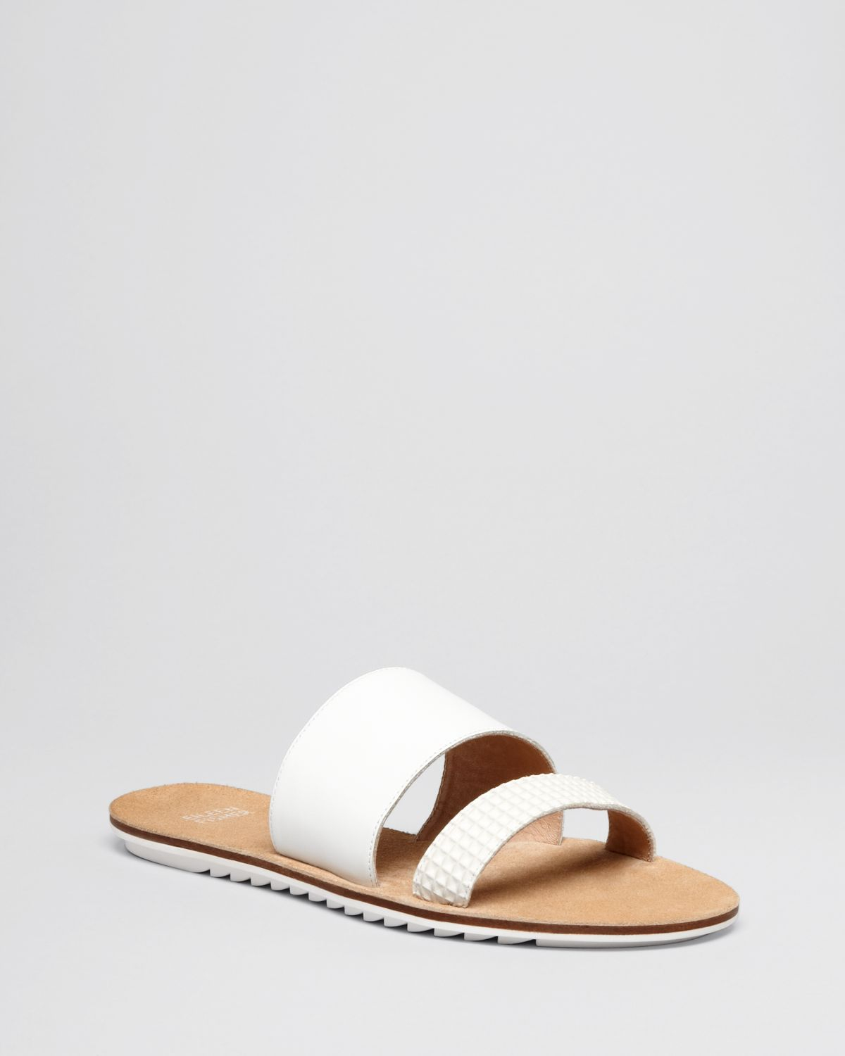 white flat slides