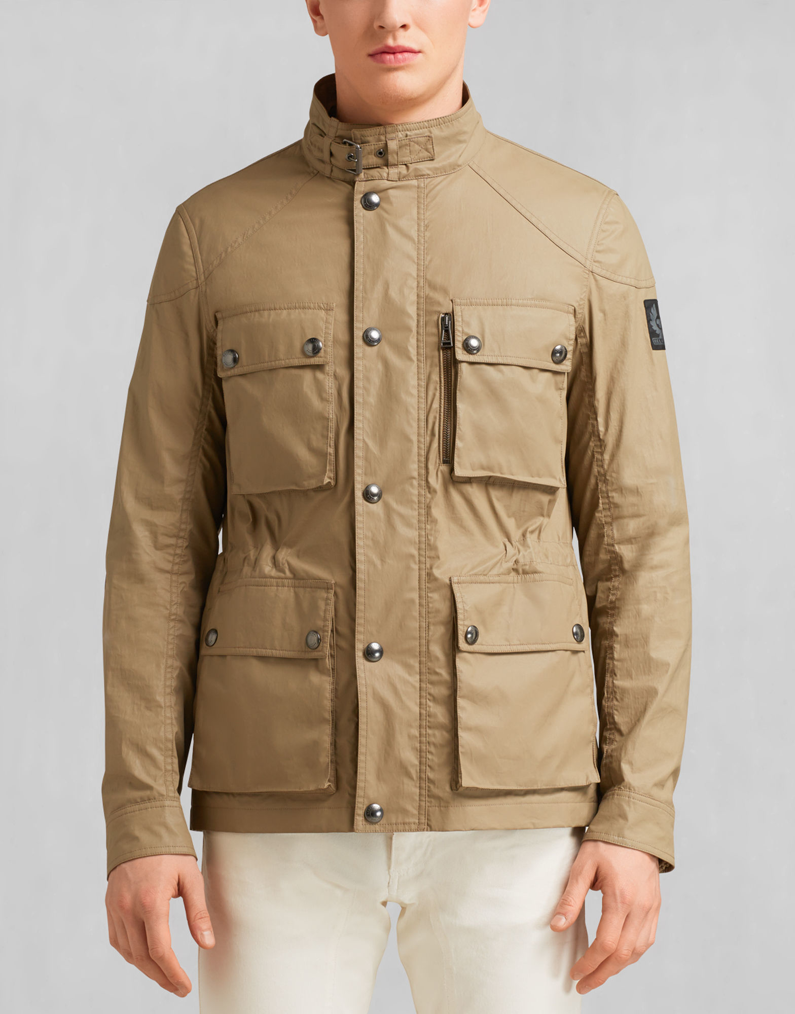 Belstaff Trialmaster Four Pocket Jacket In English Tan Resin Coated Cotton  in Natural for Men | Lyst