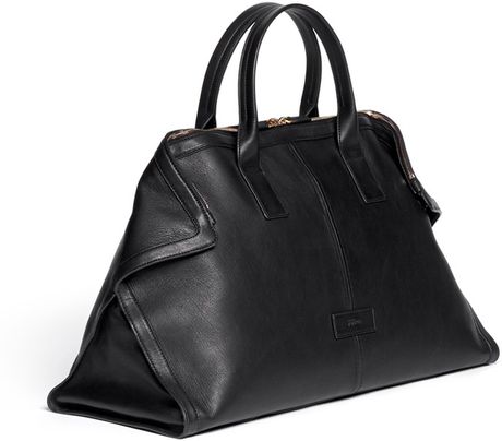 Alexander mcqueen Leather Manta Carryall Bag in Black for Men